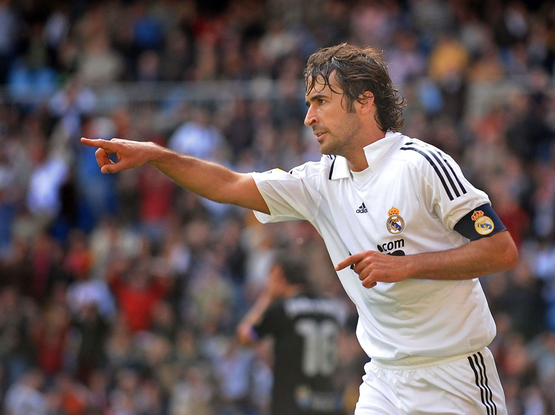 Real Madrid legend Raul Gonzalez in action