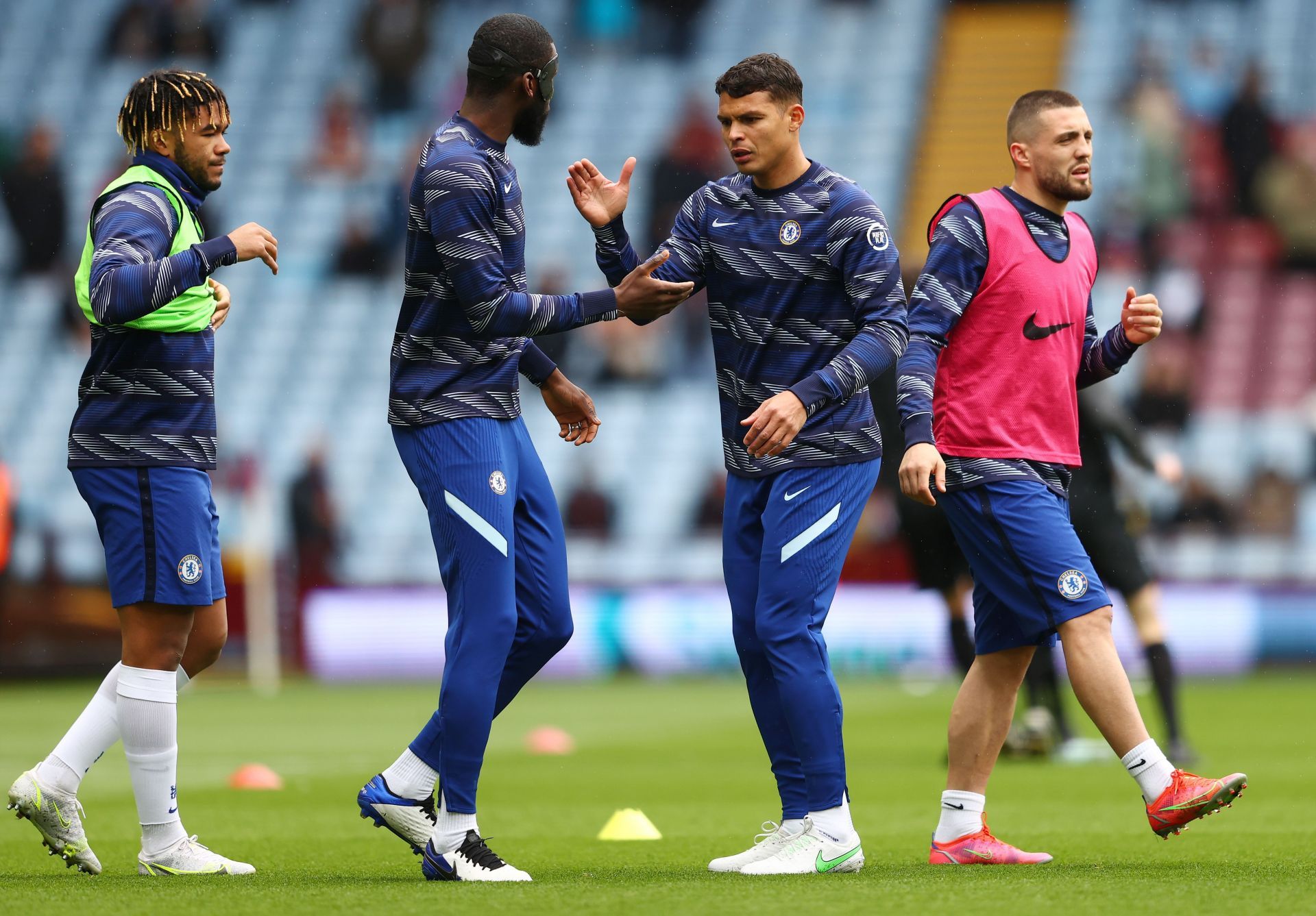 Thiago Silva (second left) and Antonio Rudiger (second right)