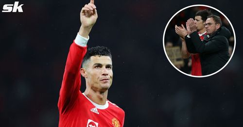 Manchester United forward Cristiano Ronaldo; [inset] Ralf Rangnick