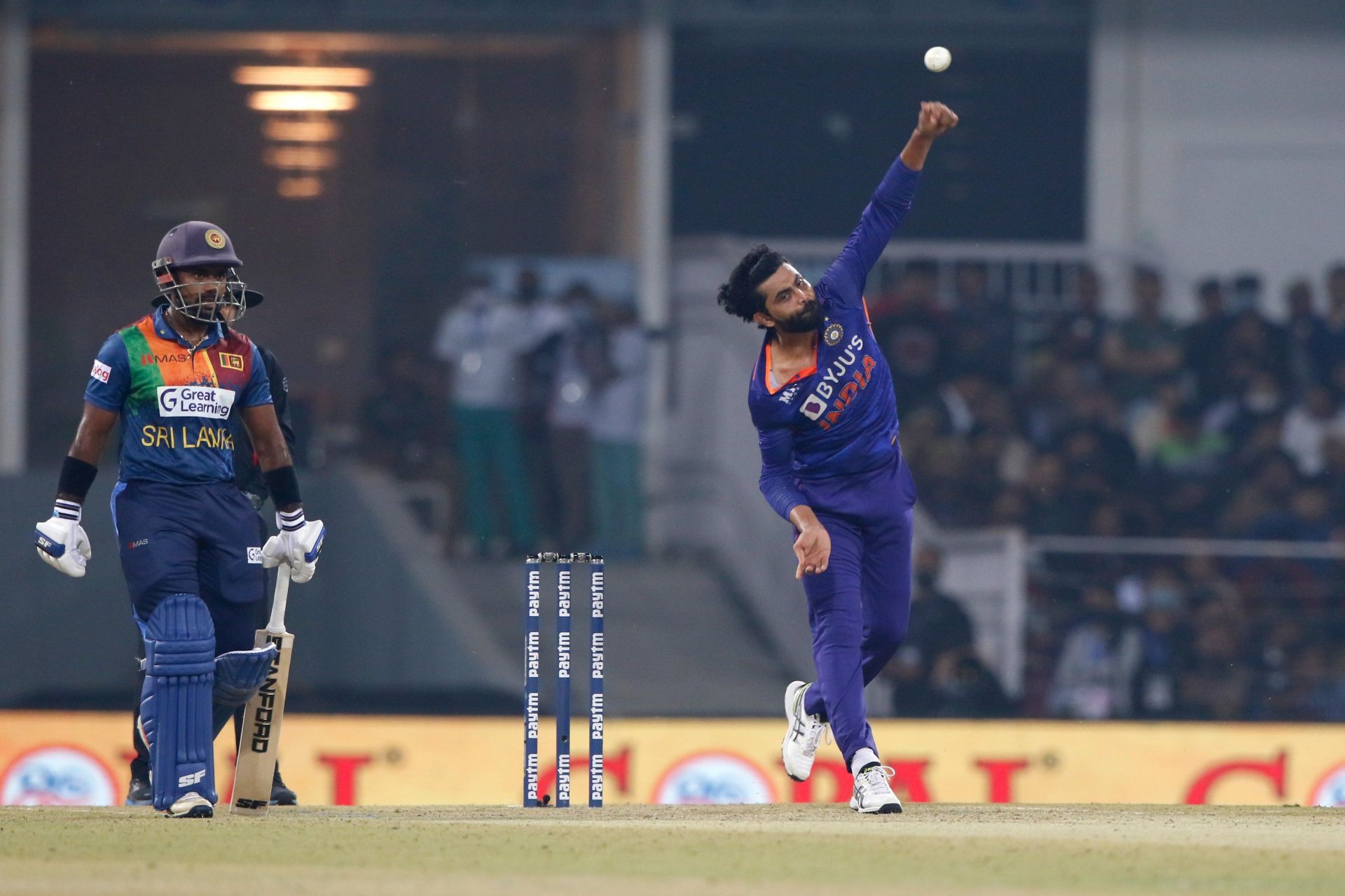  Ravindra Jadeja returned from injury to bowl a decent spell in the first T20I