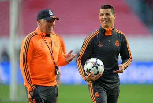 Cristiano Ronaldo (right) scored a lot of goals under Carlo Ancelotti.