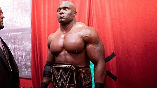 Bobby Lashley with the WWE Championship.