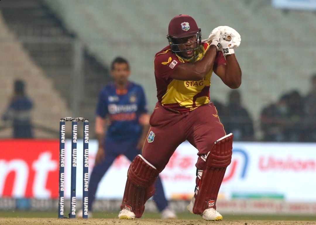 Odean Smith during the first T20I vs India [P.C: BCCI]