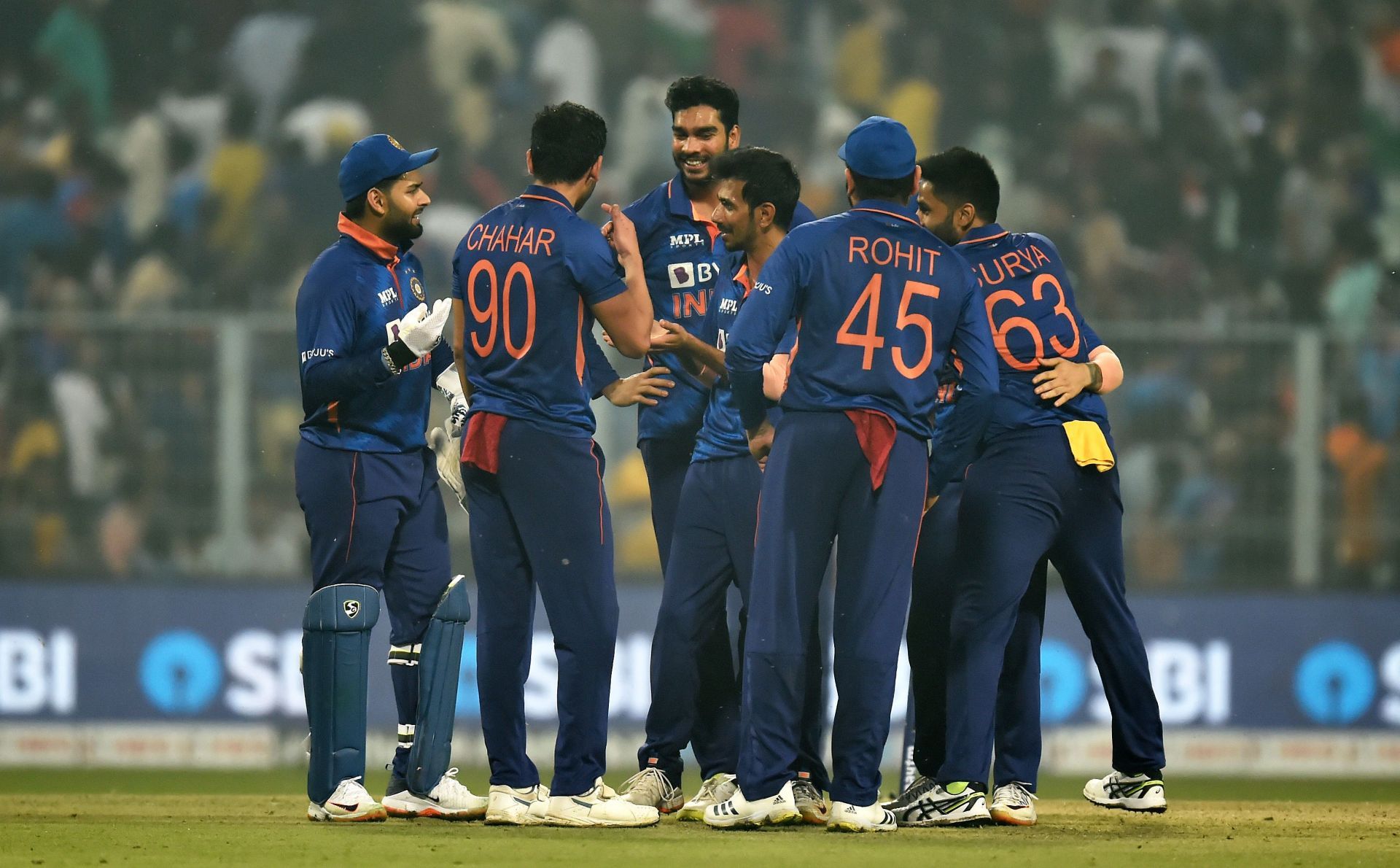 Team India celebrate a wicket. Pic: Getty Images