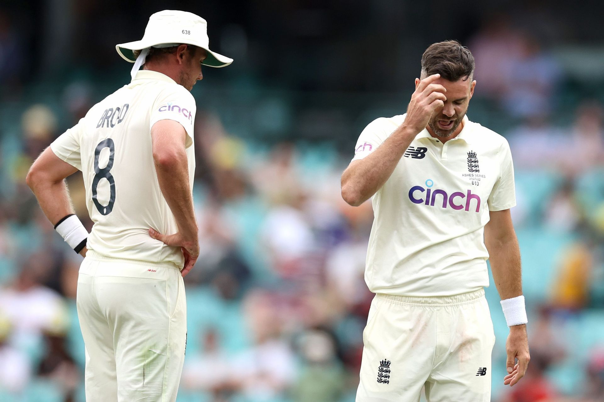 Stuart Broad (left) and James Anderson during the Ashes. Pic: Getty Images
