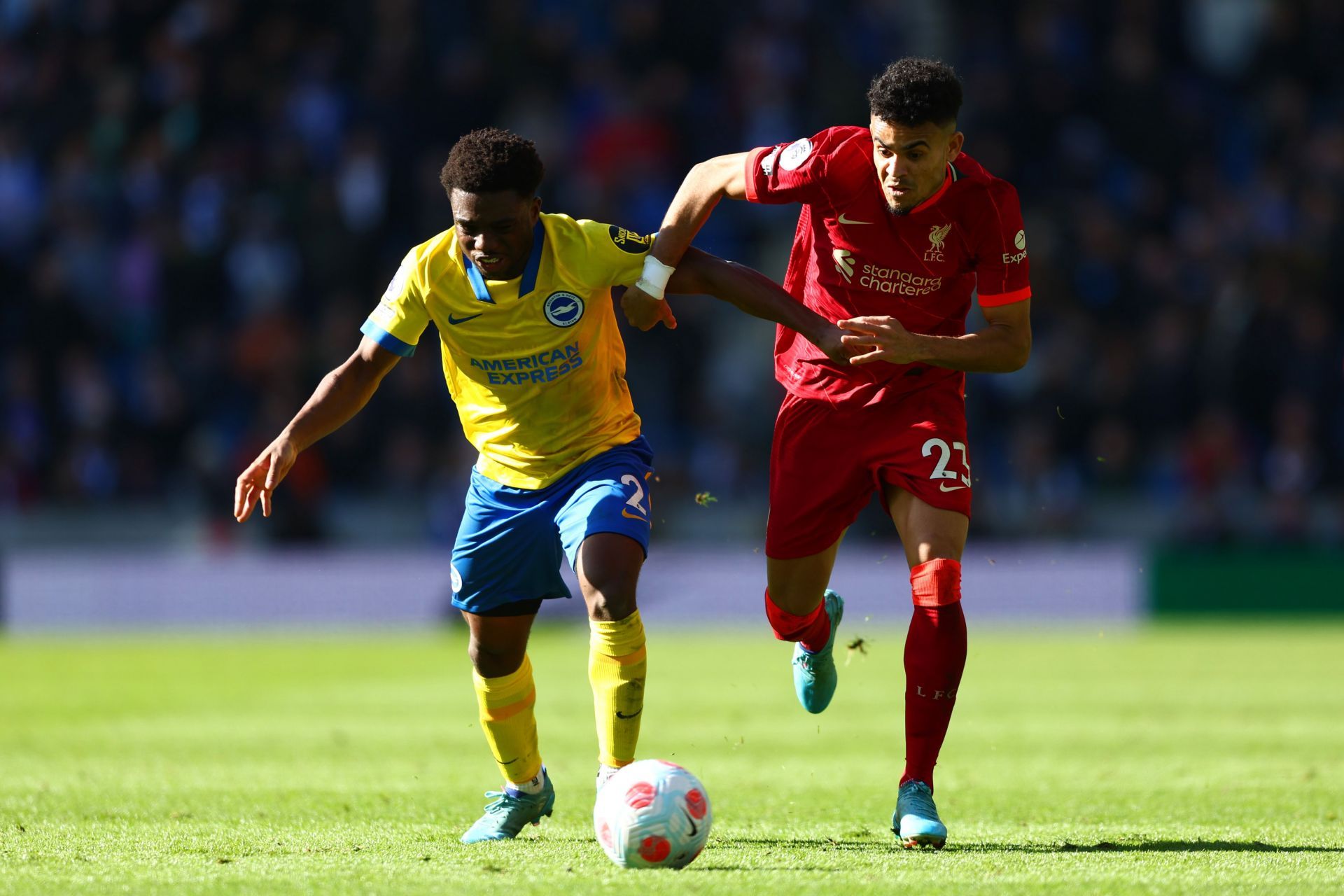 Luis Diaz in action against Brighton