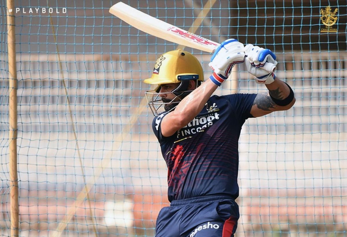 Virat Kohli in the RCB nets. Pic: RCB