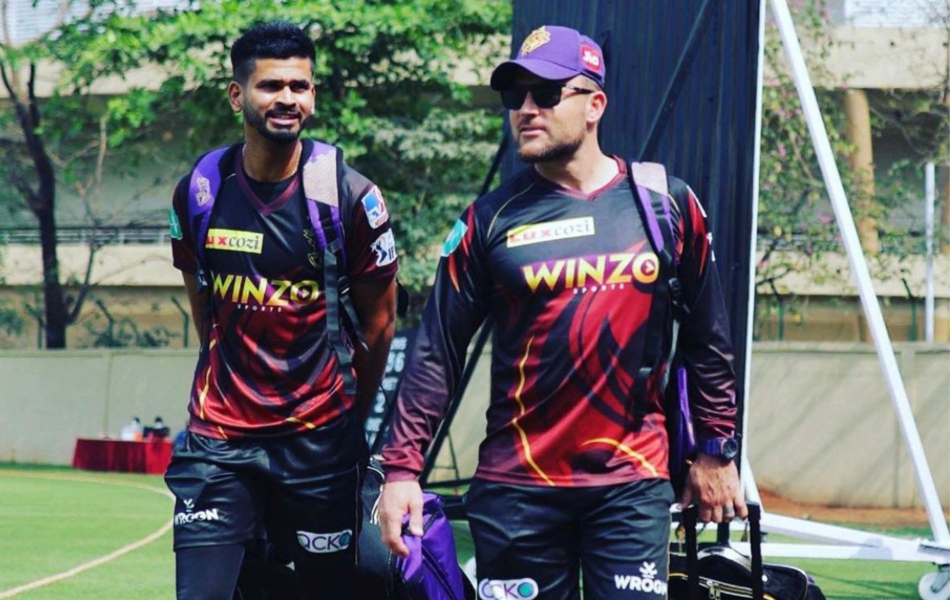 Shreyas Iyer (L) and Brendon McCullum. (Image: Instagram)