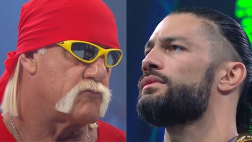 Hulk Hogan (left); Roman Reigns (right)