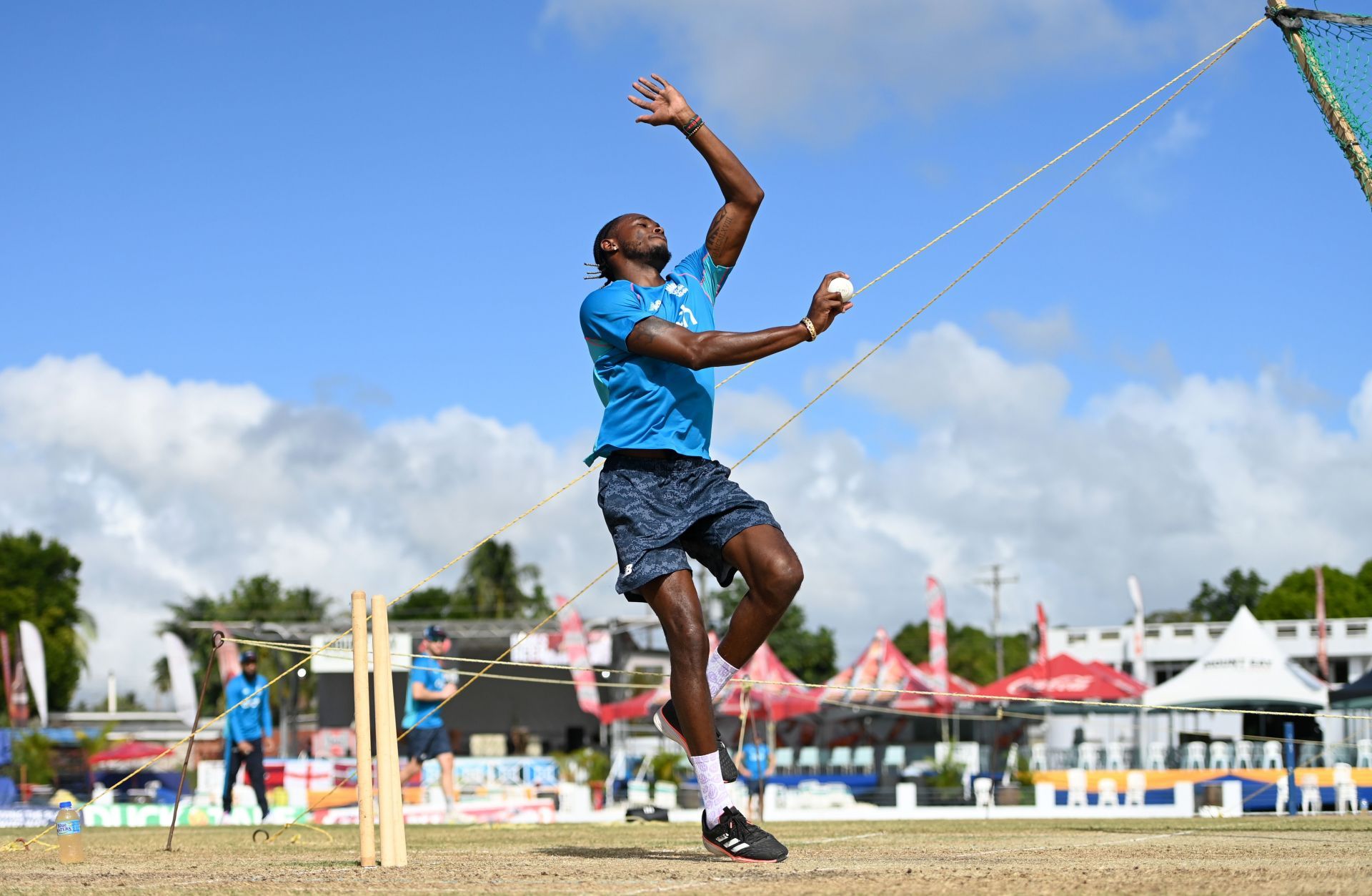 Jofra Archer in action during an England Nets Session