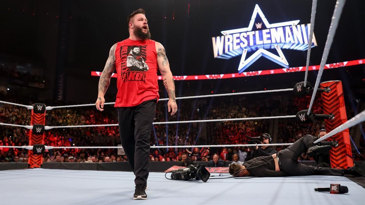 Kevin Owens in the ring on WWE RAW