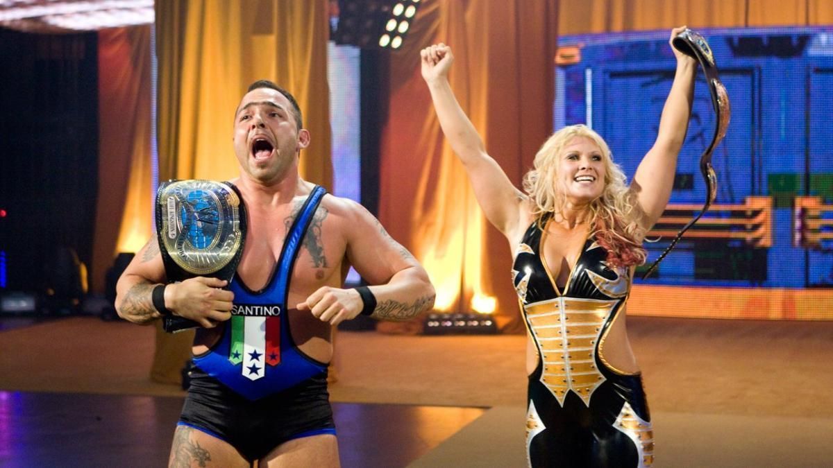 Beth Pheonix and Santino Marella leave Summerslam 2008 with the Women's and IC titles