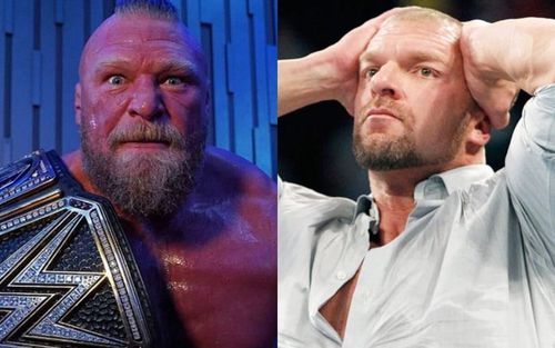 Brock Lesnar (left), Triple H (right)