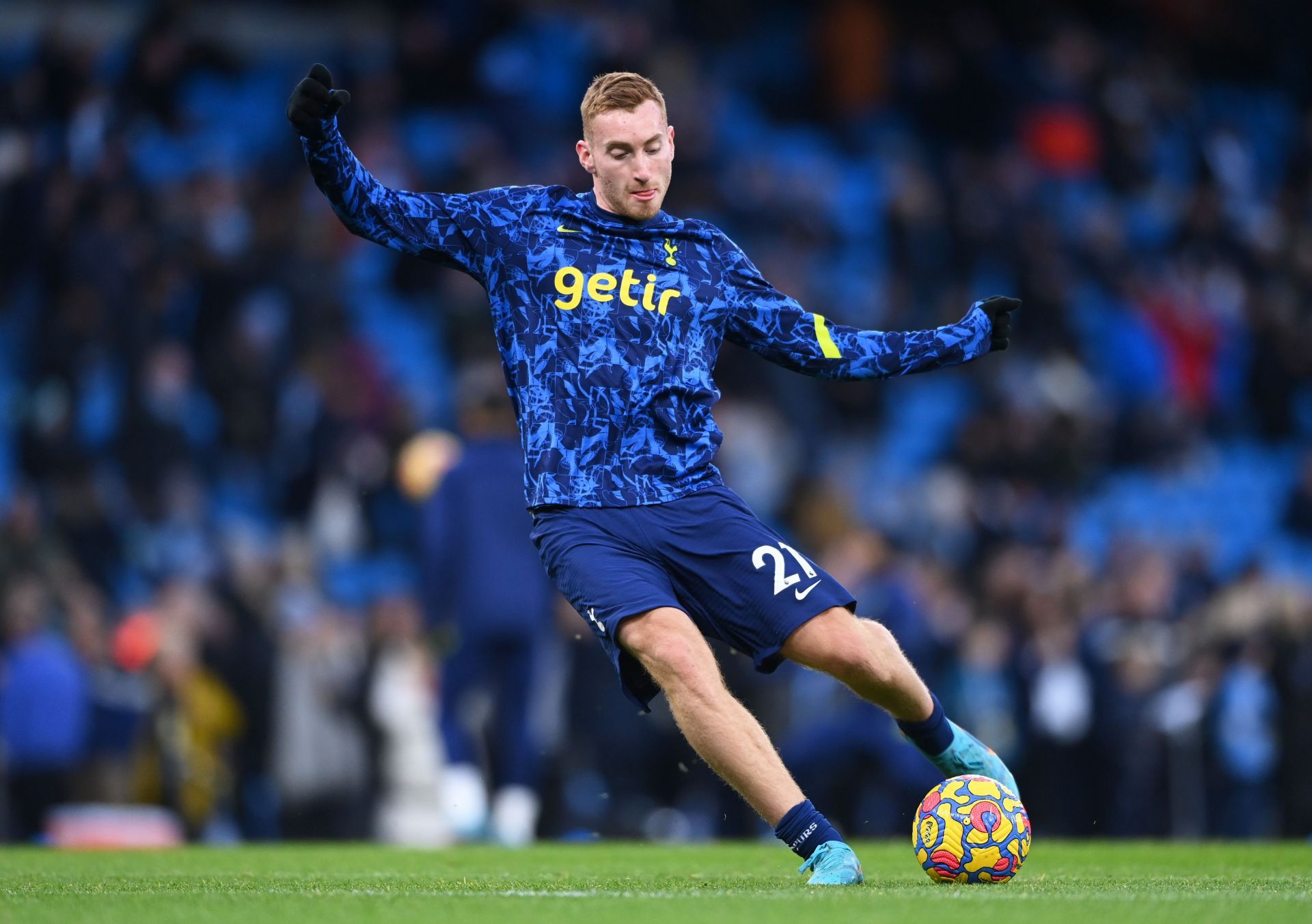 Dejan Kulusevski warms up for Tottenham Hotspur