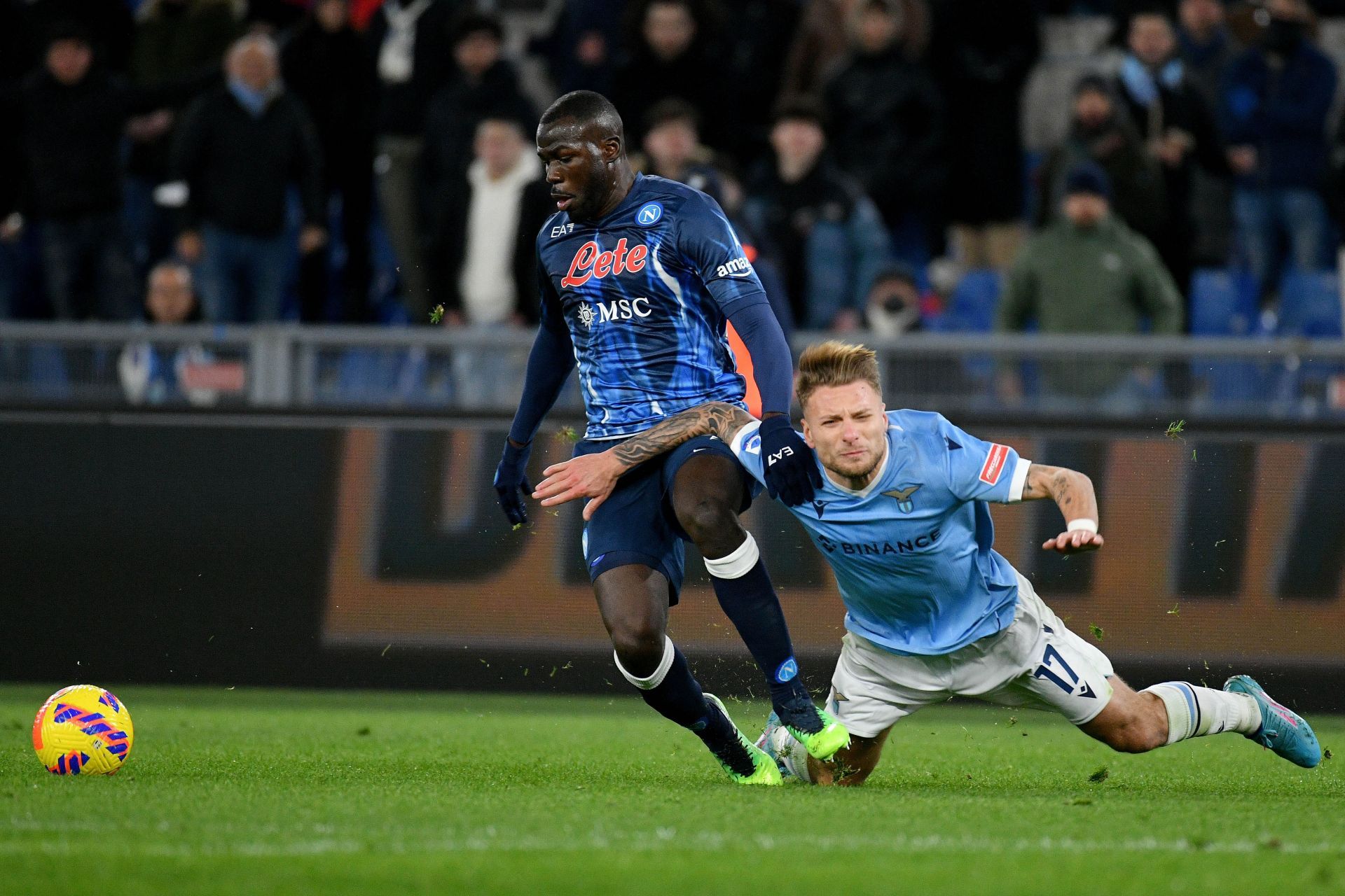 Kalidou Koulibaly (left) is wanted at the Camp Nou.