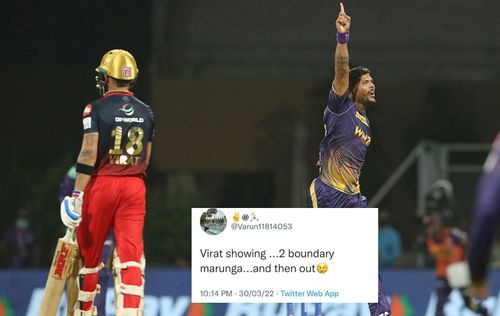 Virat Kohli was dismissed for 12 against KKR on Wednesday. (Image: Twitter)