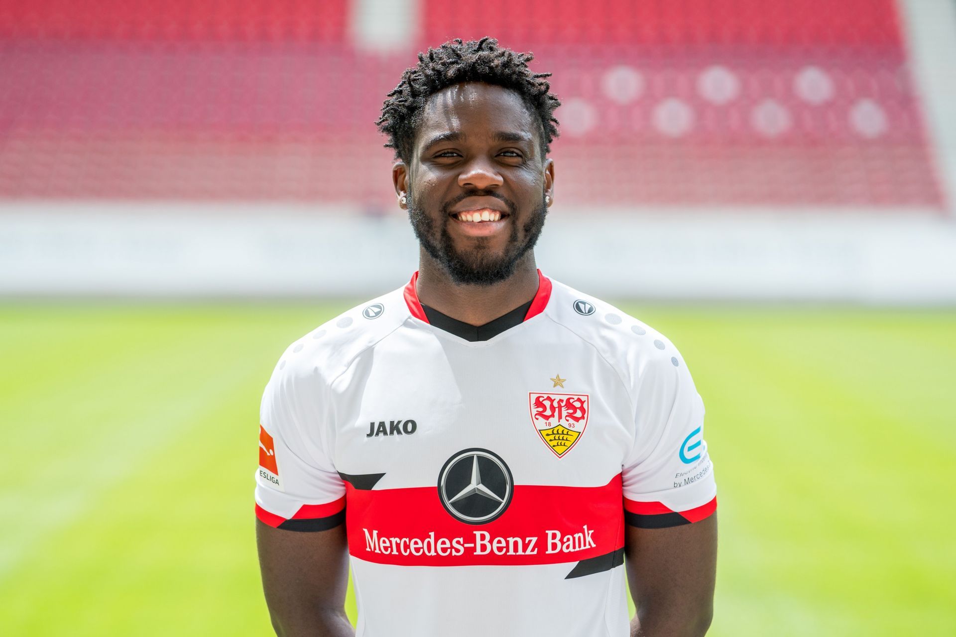 Orel Mangala poses during the VfB Stuttgart Team Presentation