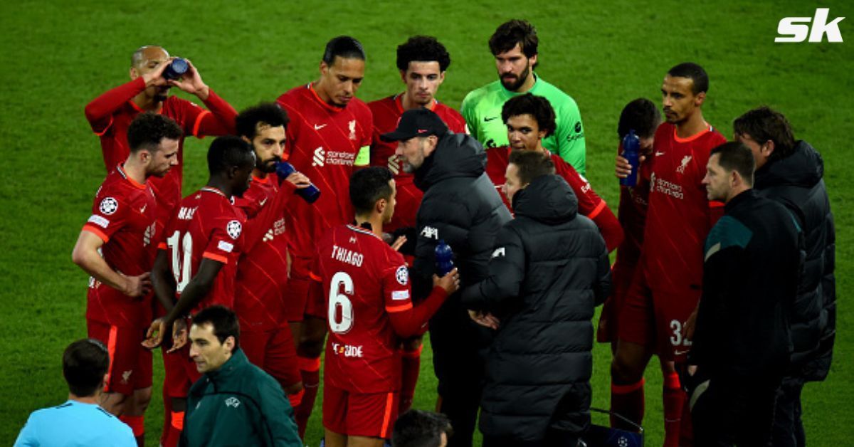 Liverpool players during their loss at Anfield against Inter Milan.