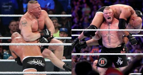 Brock Lesnar and Goldberg at WrestleMania 33.