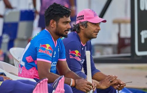 Sanju Samson (L) and Kumar Sangakkara. (Image: Instagram)