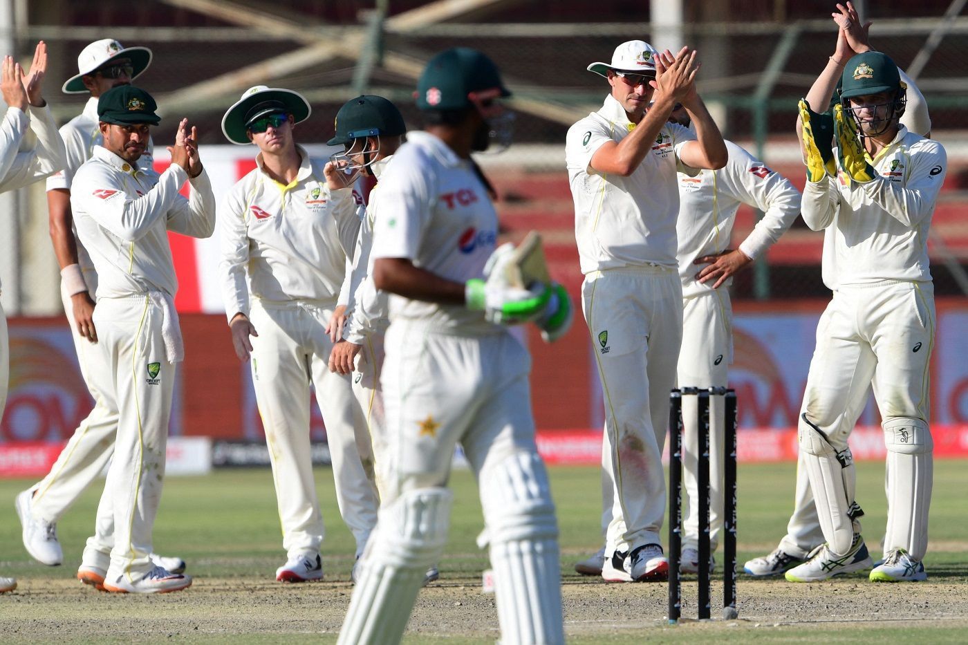 Babar Azam gets a round of applause after his batting master class in the Karachi Test