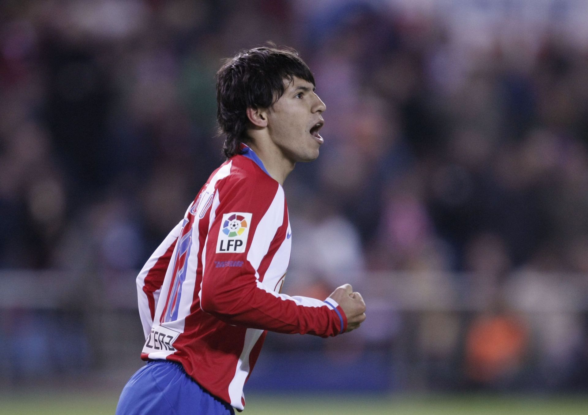 Sergio Aguero in action for Atletico de Madrid v Sevilla