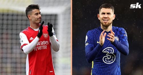 Arsenal's Gabriel Martinelli on Chelsea's Jorginho's attempt at making him play for Italy