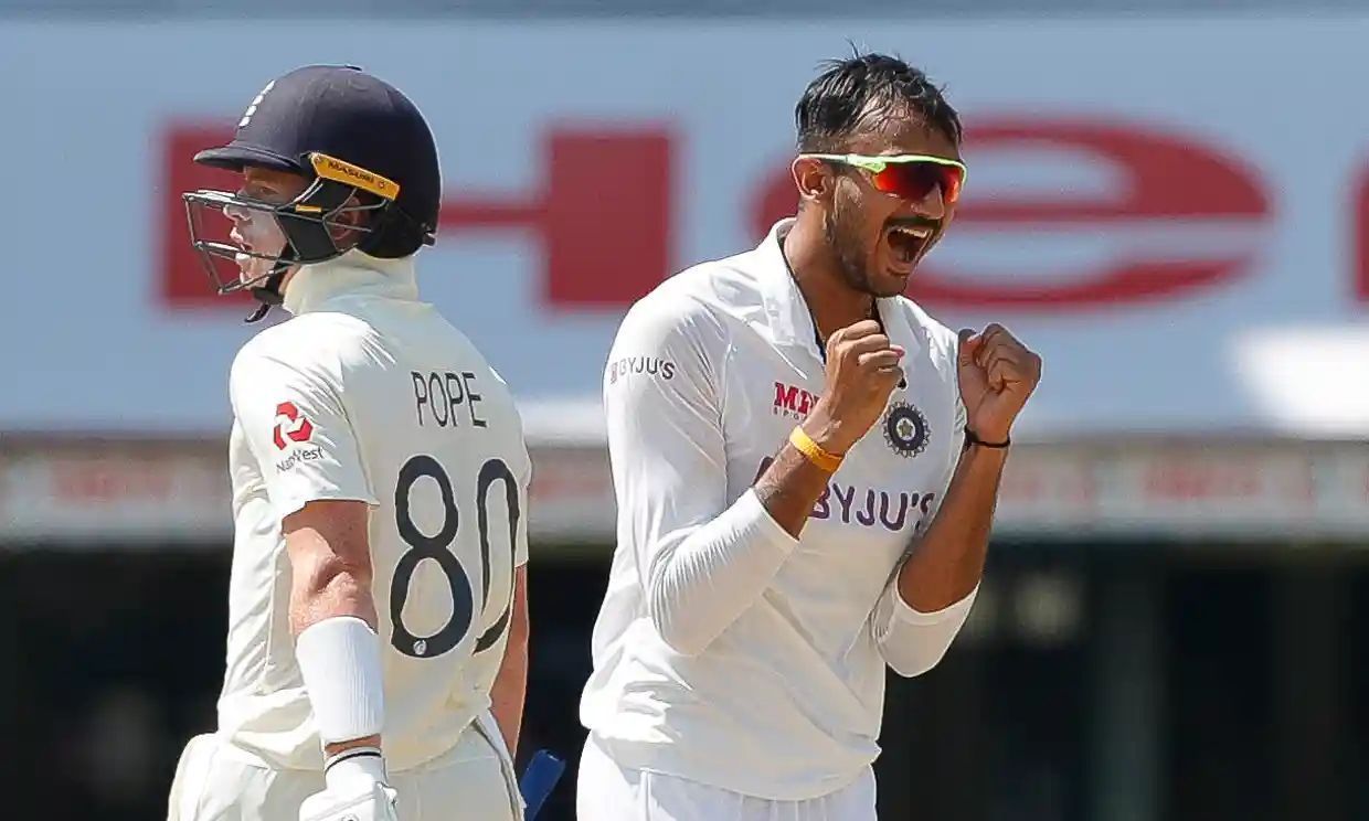 Axar Patel picked up 11 wickets in India's last pink ball Test, against England