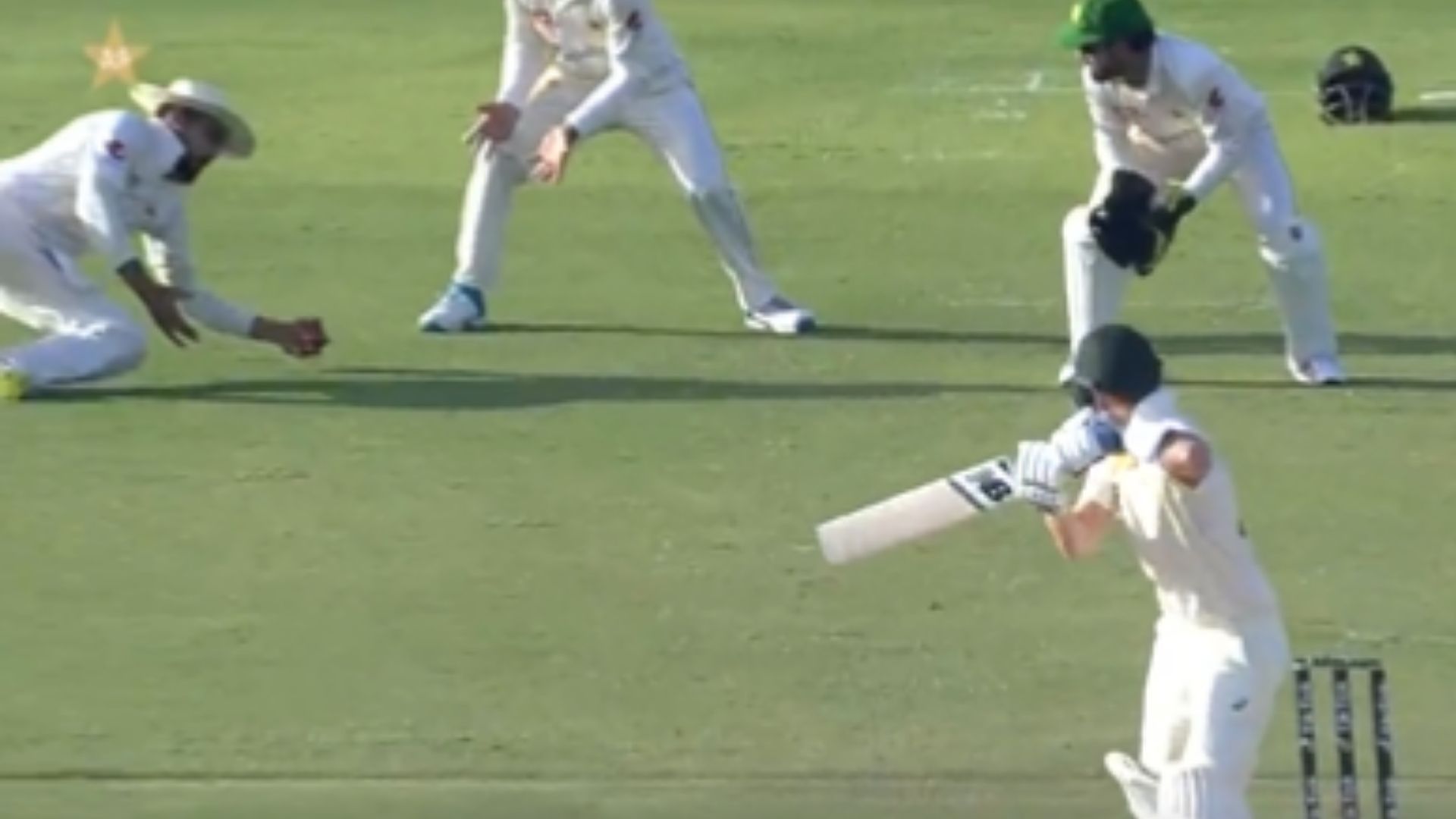 Faheem Ashraf took an absolute stunner to dismiss Steve Smith