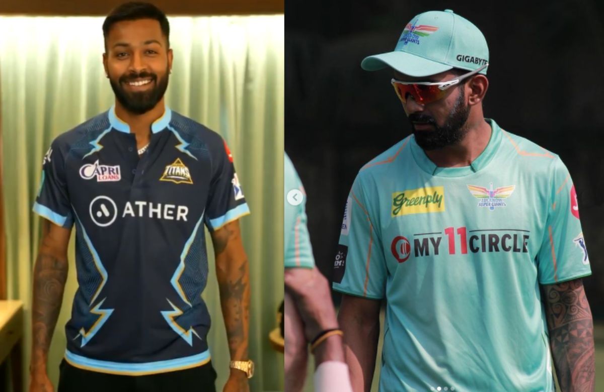 Hardik Pandya and KL Rahul in their IPL 2022 jerseys.