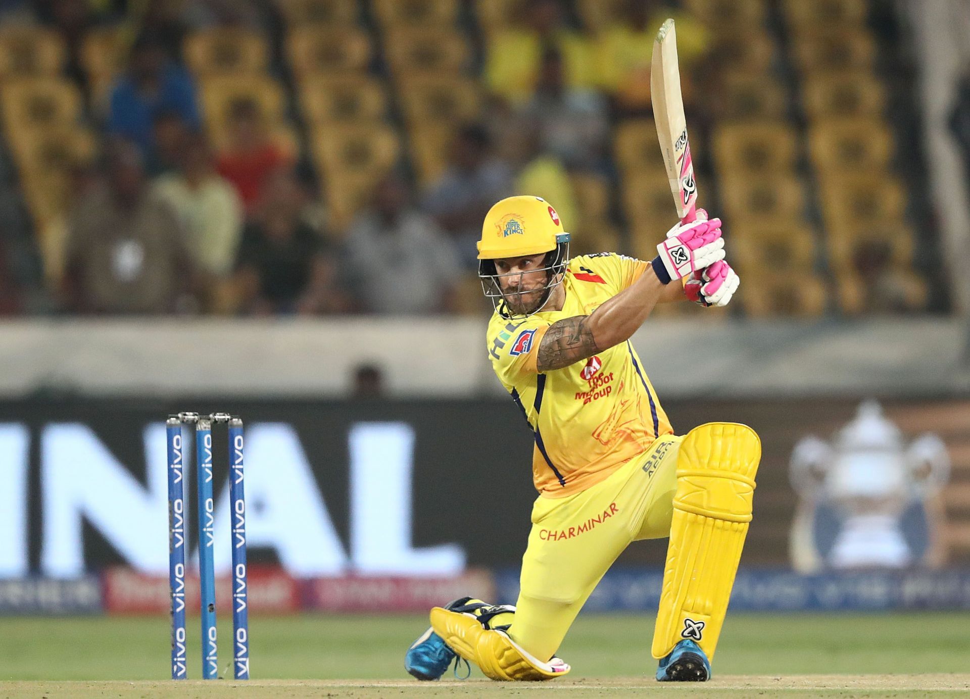 Faf du Plessis batting for CSK. Pic: Getty Images