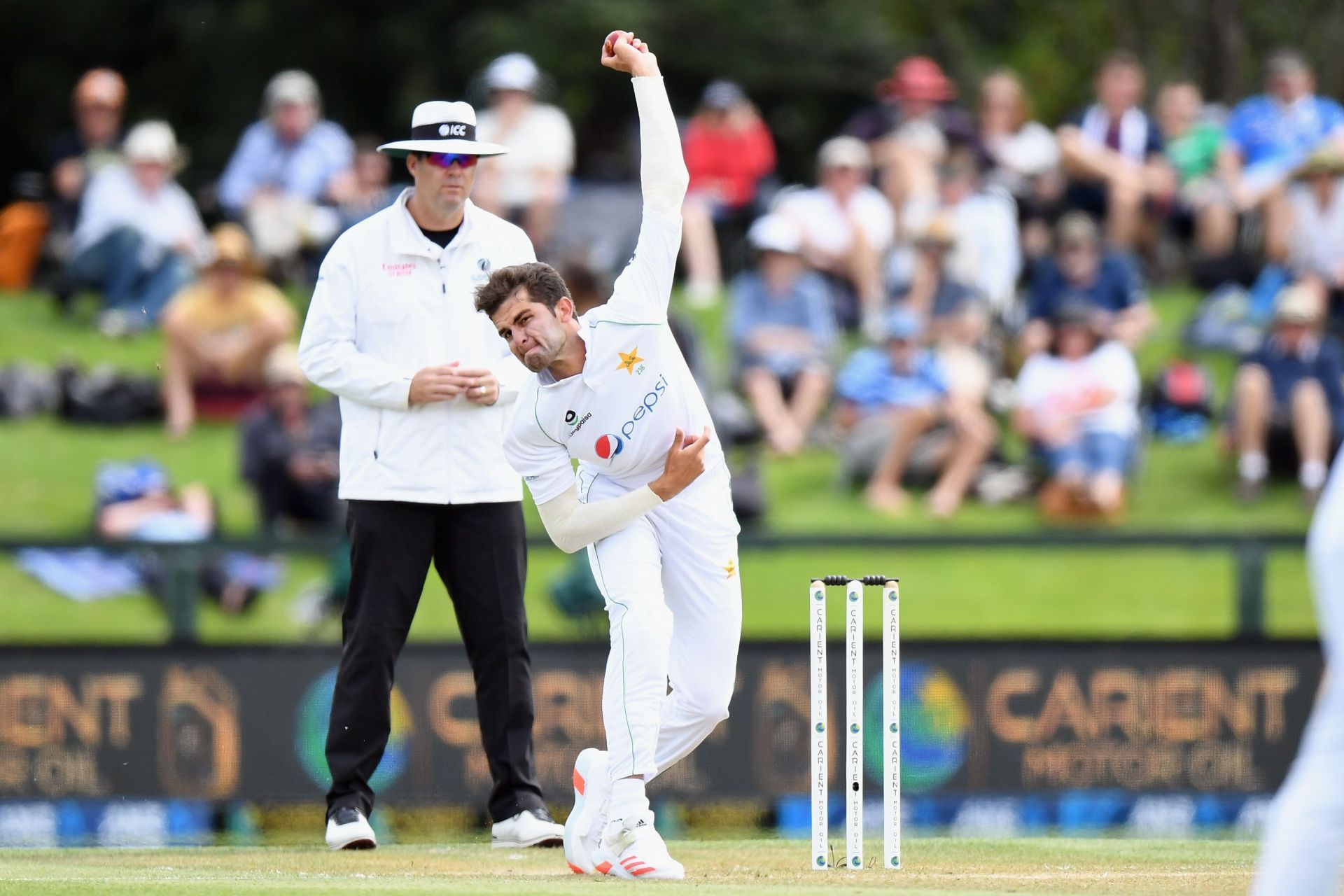 Shaheen Afridi tried his luck at left-arm spin in the nets.