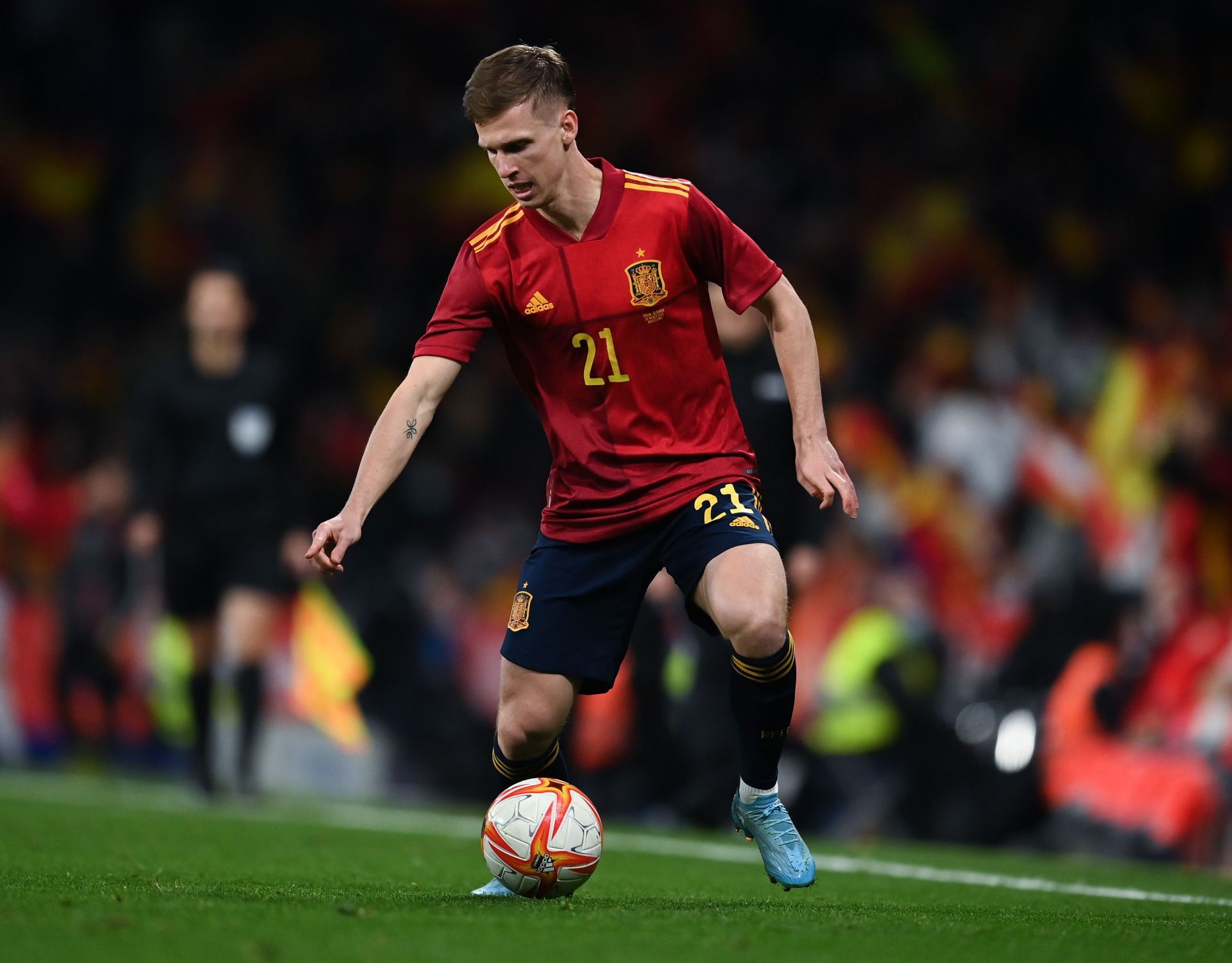 Dani Olmo in action for the Spanish national team