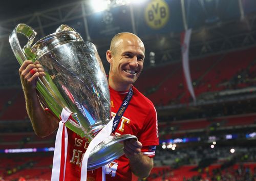 Arjen Robben after Bayern Munich's win over Borussia Dortmund in the 2013 Champions League final.