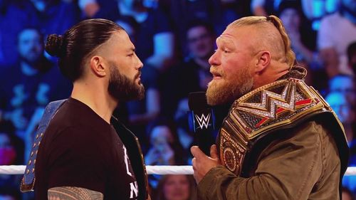 Roman Reigns and Brock Lesnar hold the two main men's titles in WWE