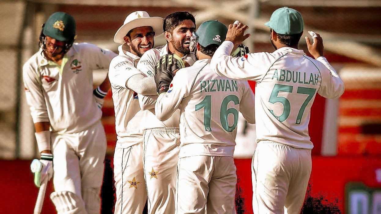 Babar Azam celebrates his wicket. (Image Credits: Twitter)