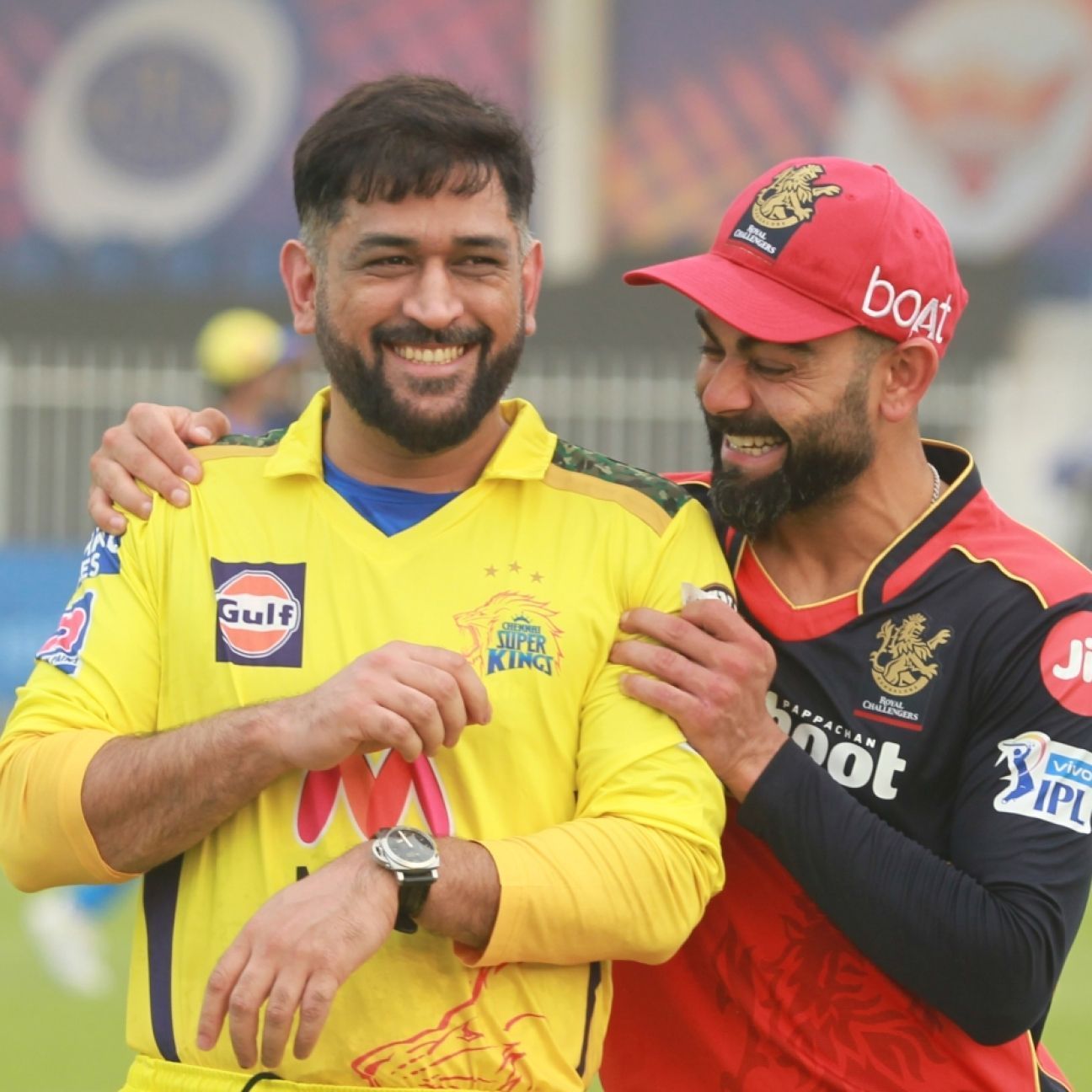 RCB vs CSK toss moment between Dhoni and Kohli