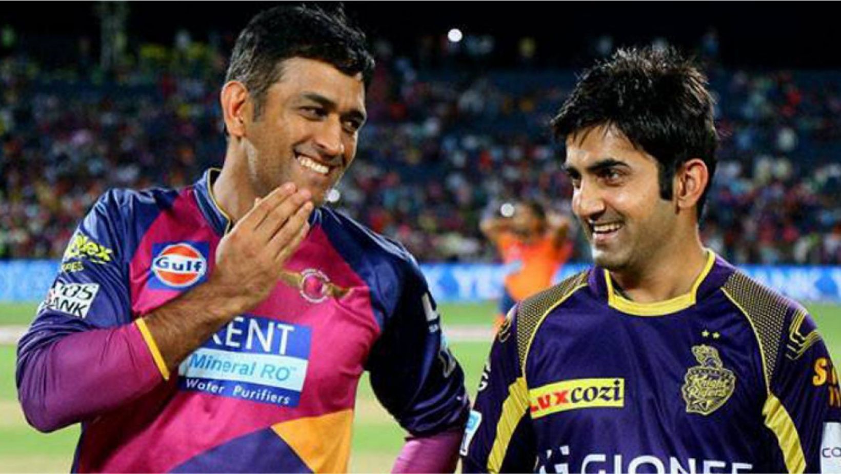 MS Dhoni (L) and Gautam Gambhir (R).