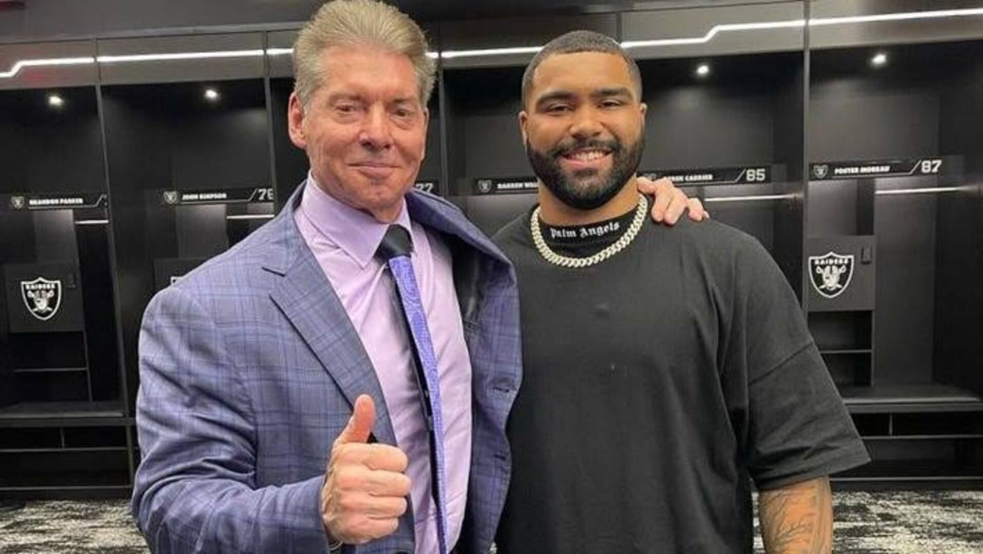 Gable Steveson with Vince McMahon.