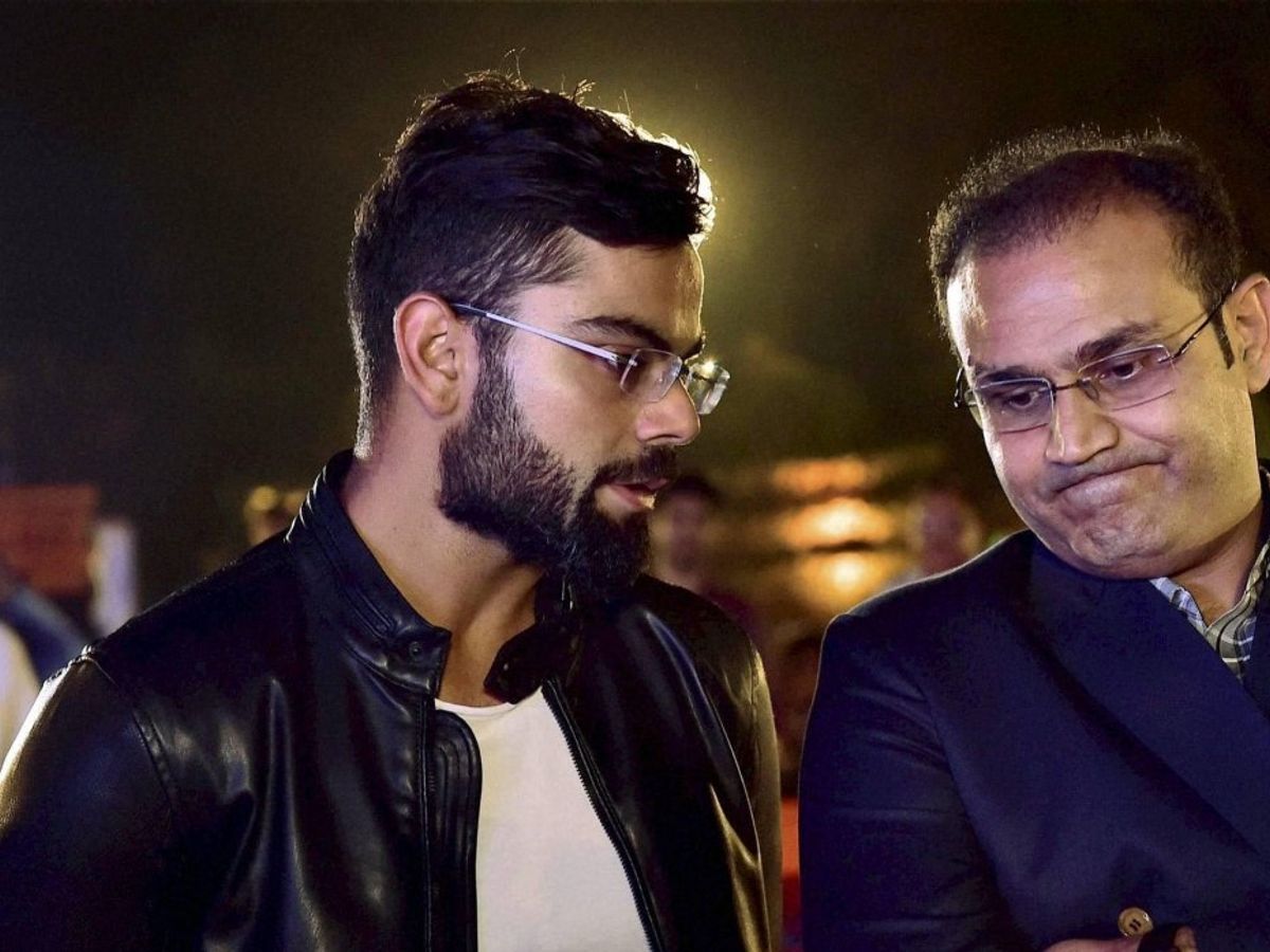 Virat Kohli(l) and Virender Sehwag(r). (Image credits: Times Now)