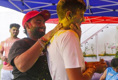 Delhi Capitals celebrating Holi. Pic: Yash Dhull