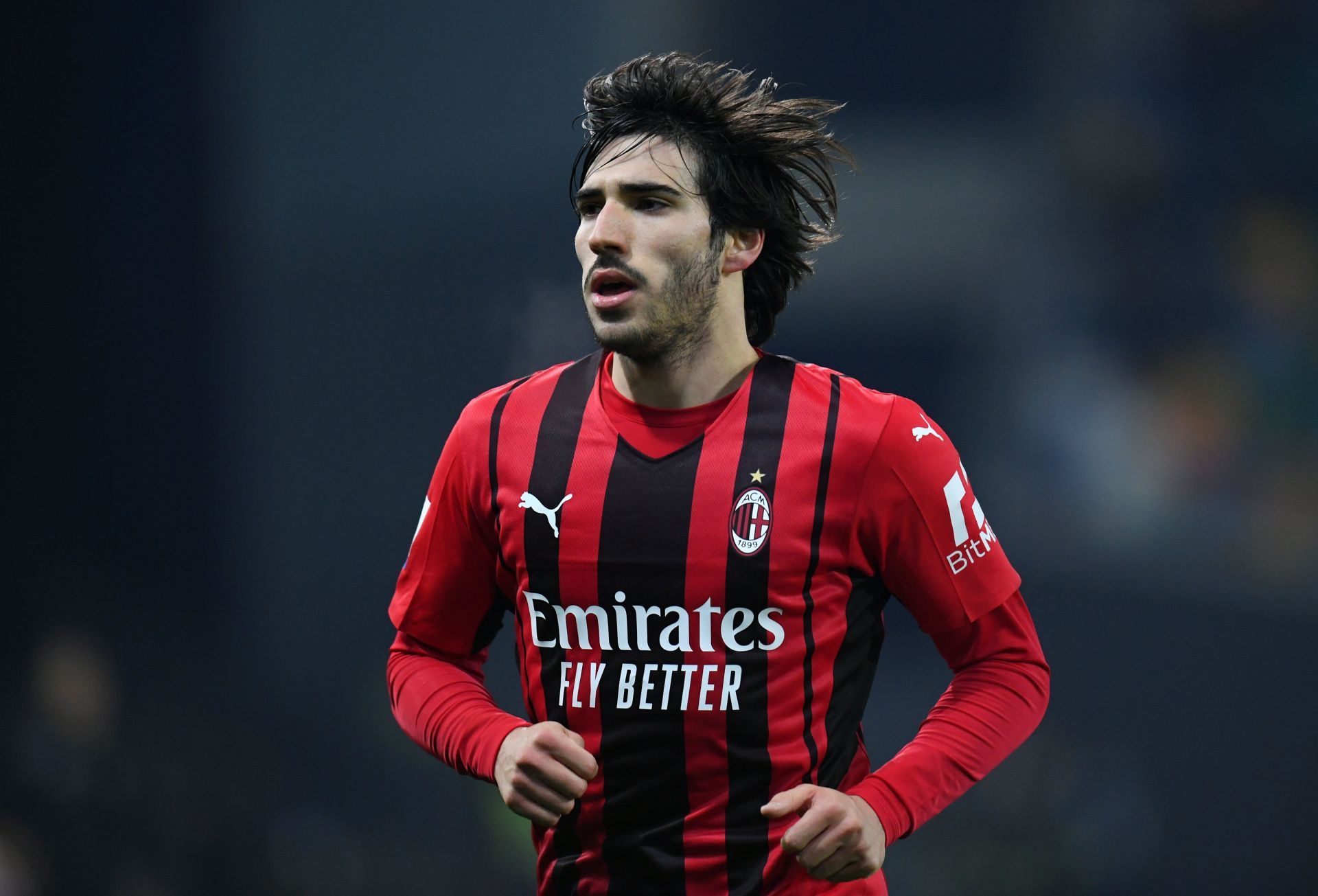 Midfielder Sandro Tonali in action for AC Milan