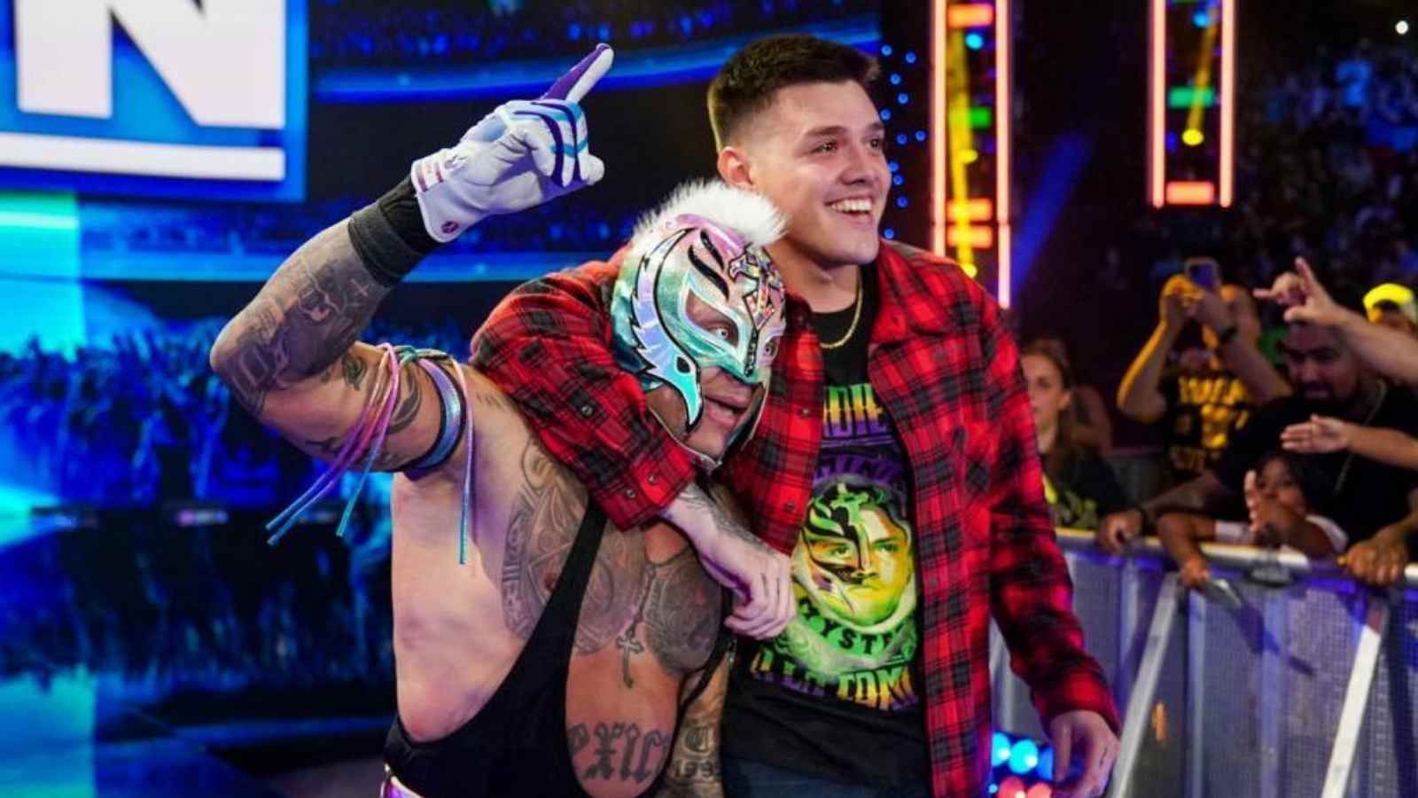 Dominik Mysterio won the SmackDown Tag Team Championship with his father Rey Mysterio.