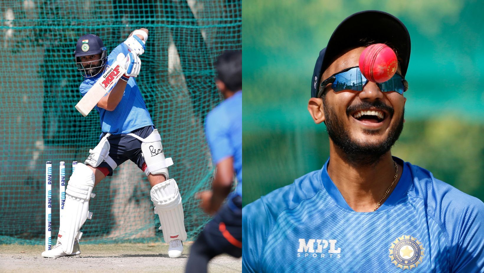 Virat Kohli (L) and Axar Patel have been key performers for India in pink-ball Tests.