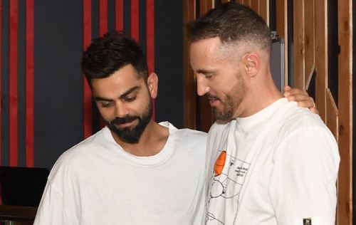 Virat Kohli (L) and Faf du Plessis. (Image: RCB/Twitter)