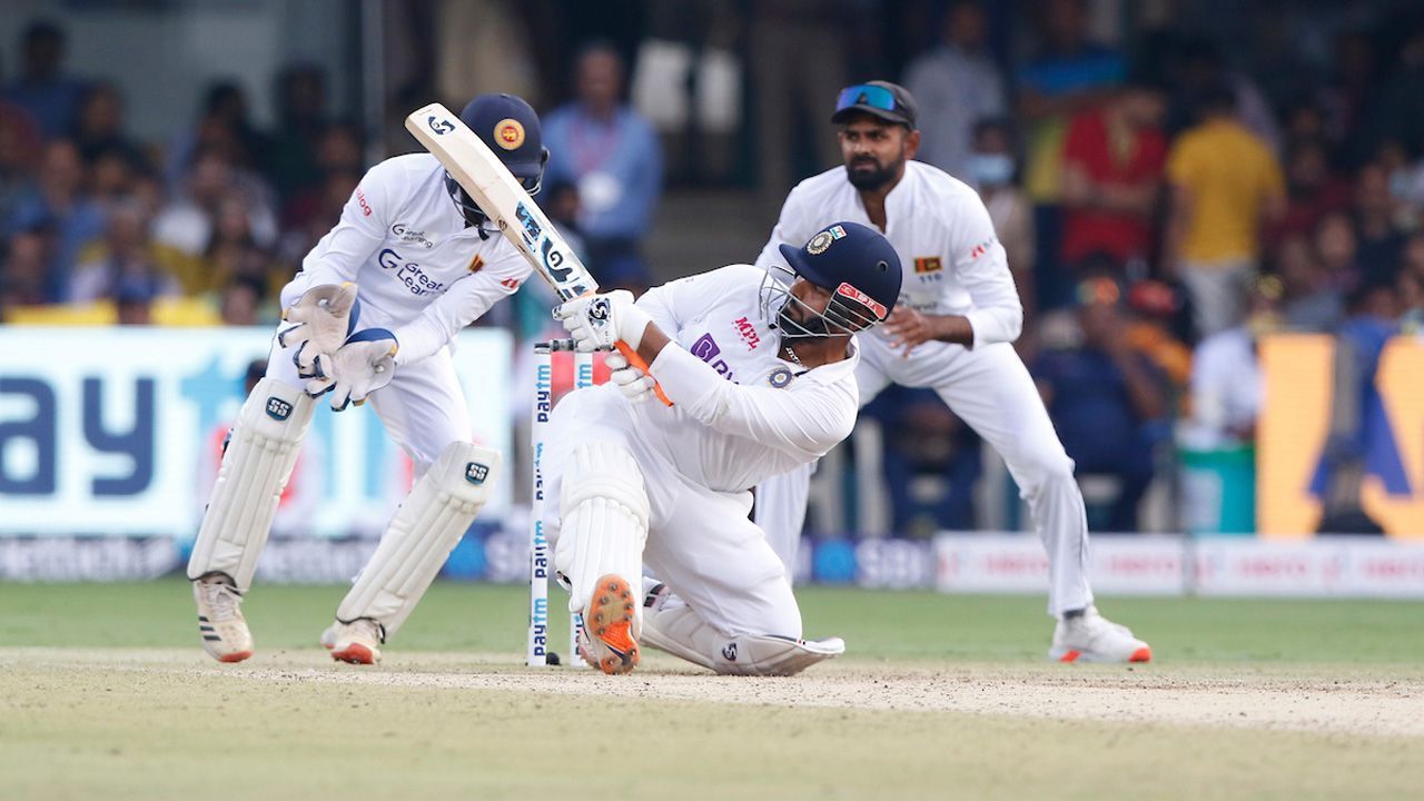 Rishabh Pant smashed a record-breaking 28-ball 50 against Sri Lanka in Bangalore [Image: BCCI]