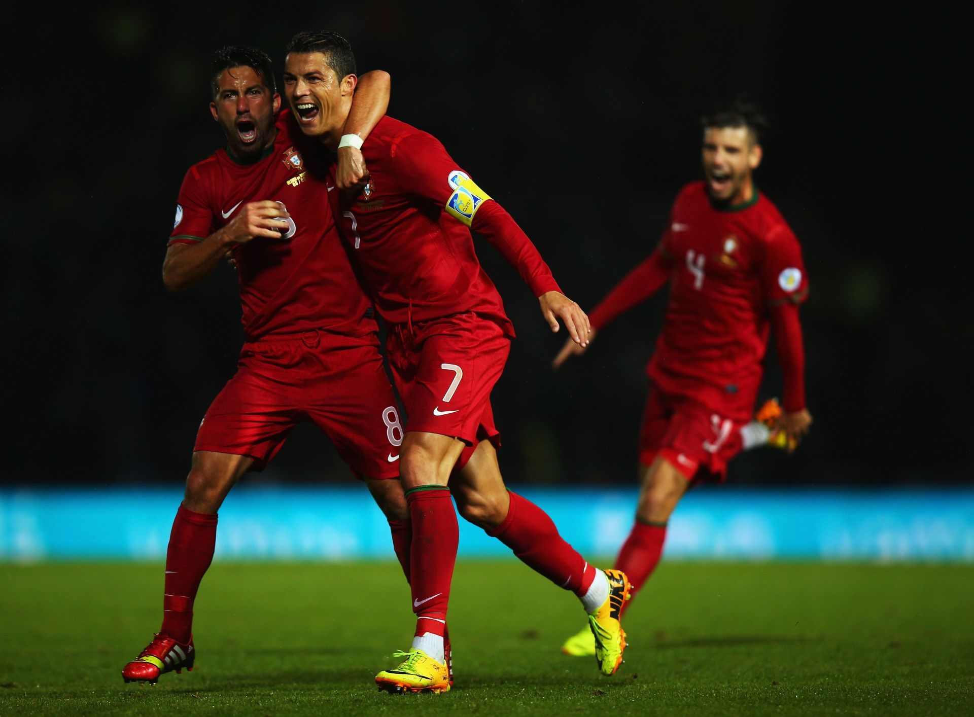 Ronaldo celebrates netting against Northern Ireland in a qualifier