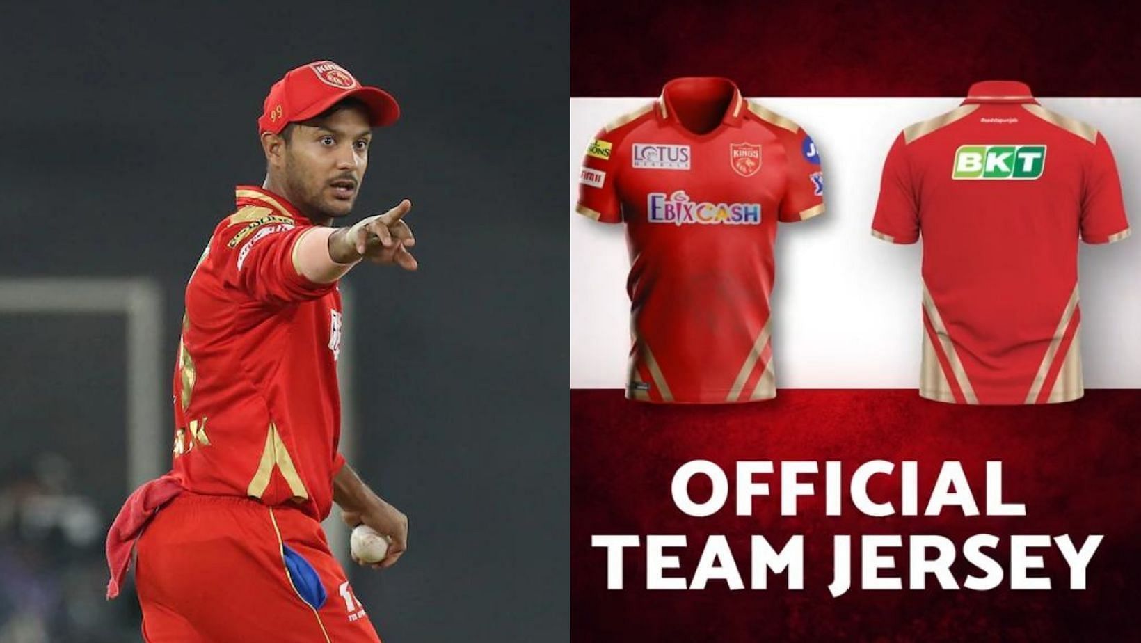 Punjab Kings jersey is almost the same as last year's.