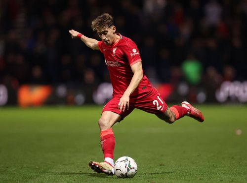 Kostas Tsimikas' cross caught the eye of many fans during the Merseyside giants' win over Nottingham Forest in the FA Cup