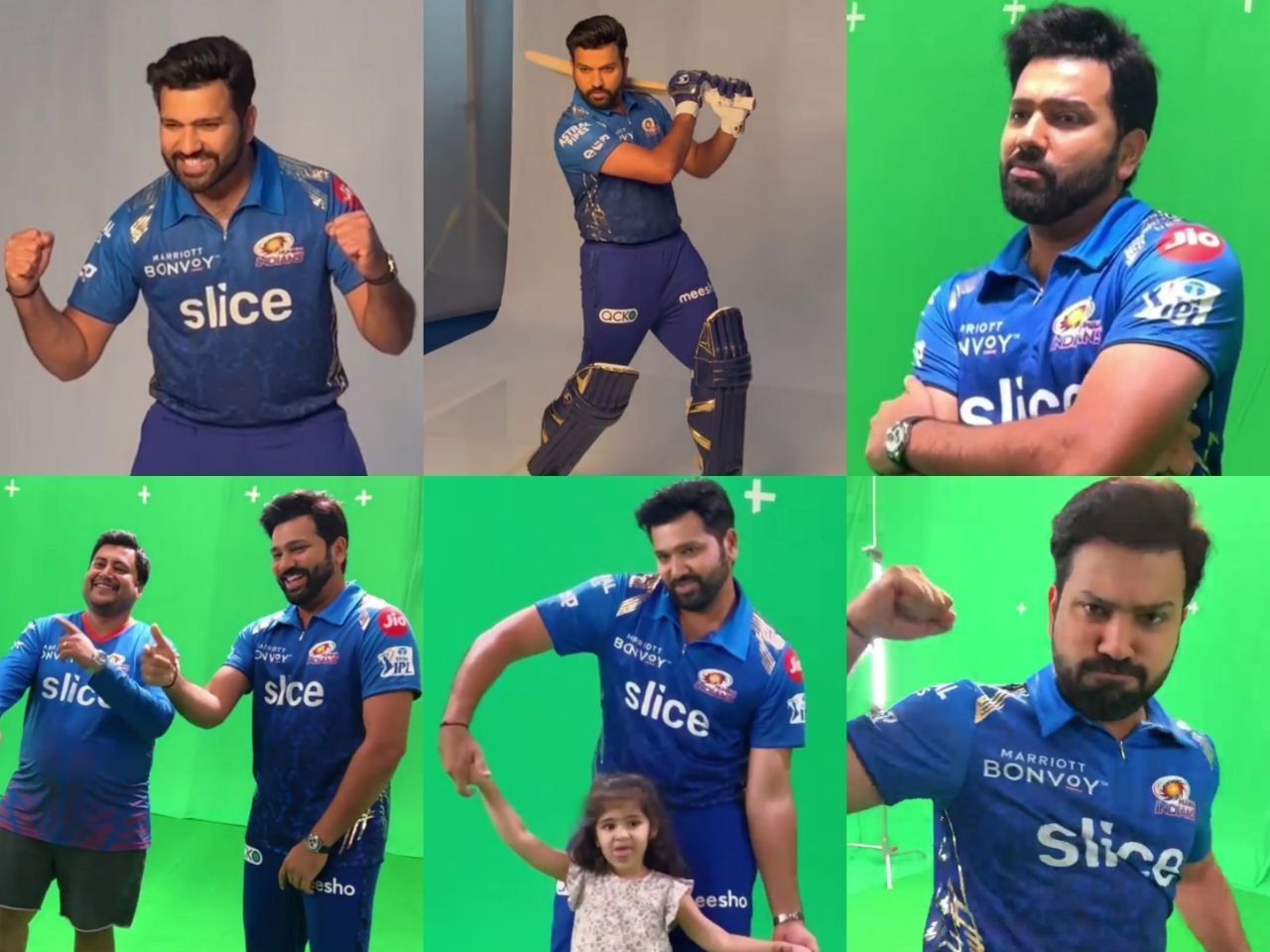 Skipper Rohit Sharma during the photoshoot for the Mumbai Indians (MI) Enter caption